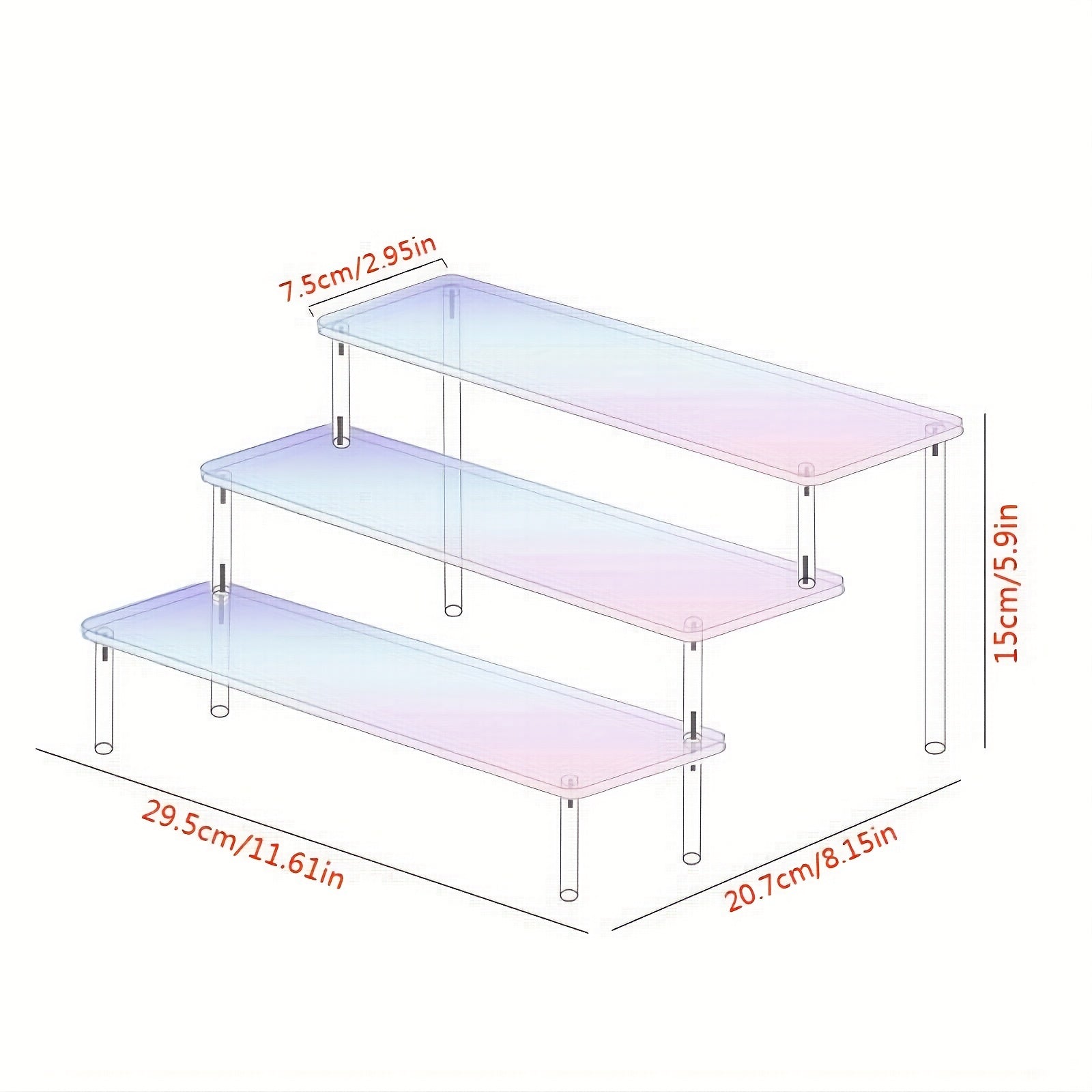 Rainbow Acrylic Ladder Display Rack for Garage Kit & Anime Models