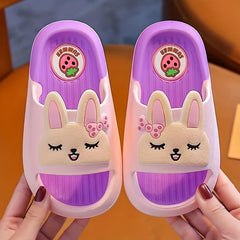 JIAGEYA Cartoon Slippers Girls Lightweight Open-Toe Non-Slip Indoor Shower Pool