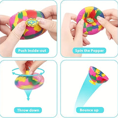 1pc Bounce Bowls Fidget Toys Camouflage Bouncing Bowls Jumping Fidget Toys
