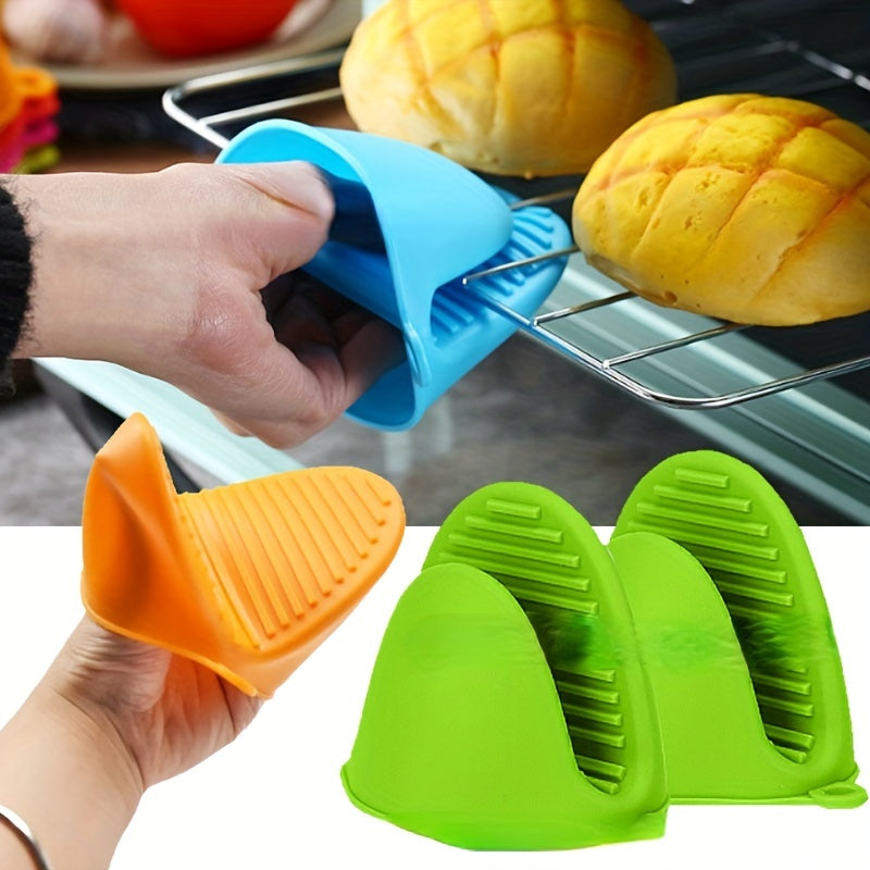 2pcs Silicone Pot Holders Heat Resistant Oven Mitts Kitchen Cooking Baking