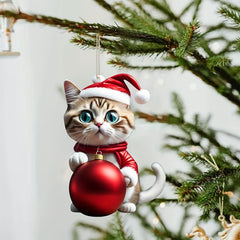 Christmas Kitten Car Pendant Ornament