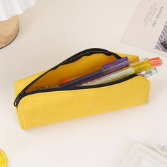 Solid Stationery Bag Compact Portable Pencil Bag
