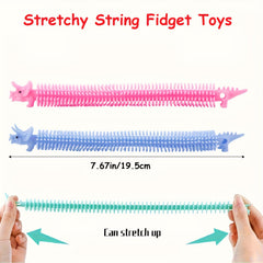 18pcs Vibrant Elastic Dinosaur Toys Colorful Stretchy Silicone Ropes