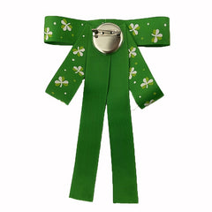 St Patrick's Lucky Clover Bow Tie Green Double Layer