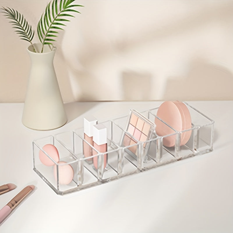 Clear Acrylic Makeup Organizer with 8 Compartments
