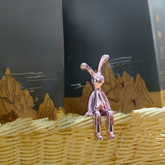 Creative Plastic Rabbit Figurines DIY Crafts Home Decor 2pcs