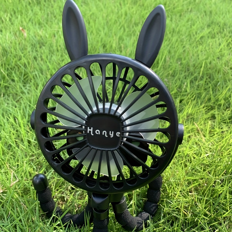 Rabbit Ear Fan USB Charging Portable Fan Octopus Mini Night Light Fan