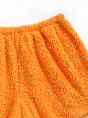 Women's Plus Fuzzy Fleece Lounge Shorts for Fall & Winter