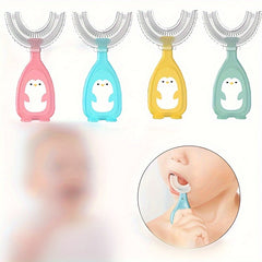 Kids U-Shaped Silicone Toothbrush - Oral Cleaning Care
