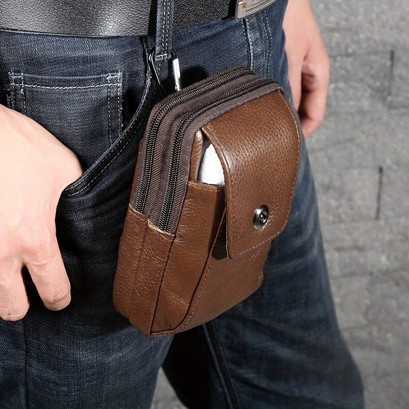 Men's Travel Shoulder Bag Crossbody Purse Leather Waist Pouch