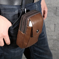 Men's Travel Shoulder Bag Crossbody Purse Leather Waist Pouch