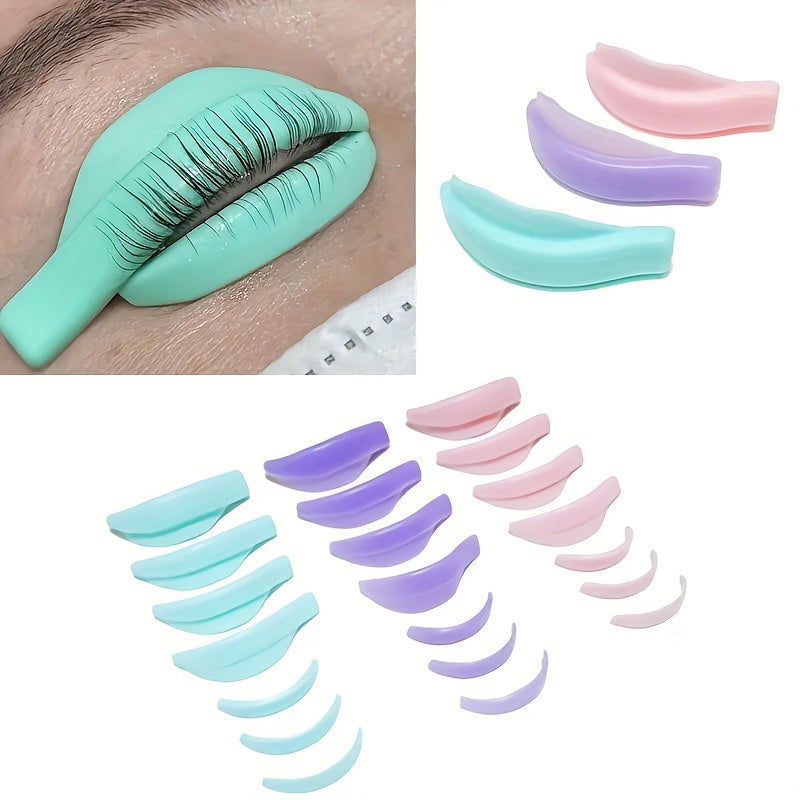 Silicone Eyelash Perm Pads Lash Lift Set 7 Pairs for 3D Curler & Extensions