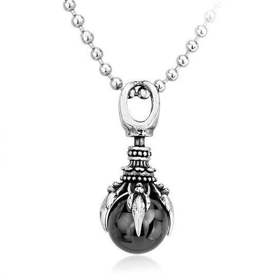 Dragon Claw Pendant Necklace Men's Gothic Red Stone Jewelry