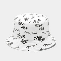 Sunshade Bucket Hat With Letter Printed Sun Hat For Daily Shopping