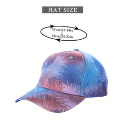 Leaf Tie Dye Baseball Cap Colorful Y2K Sunscreen Sports Hat