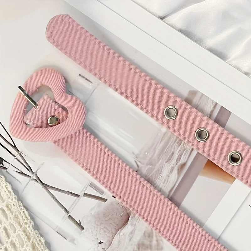 Peach Heart Hollow Belt Women's Decorative Jeans Belts