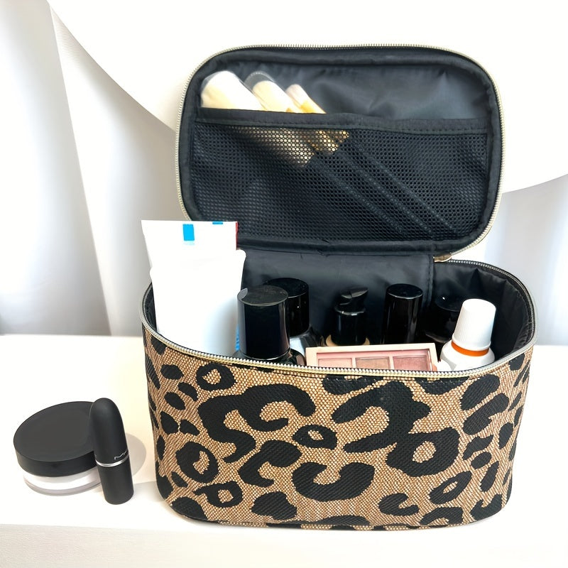 Leopard Makeup Bag Travel Cosmetic Case Portable Toiletry Bags Organizer