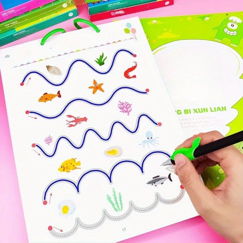 Kids Pen Control Activity Book with Pens & Eraser