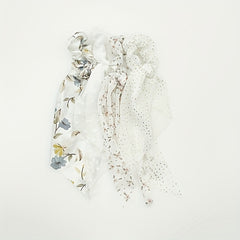 4pcs Flower Print Scrunchies Polka Dot Hair Rope Hair Accessories