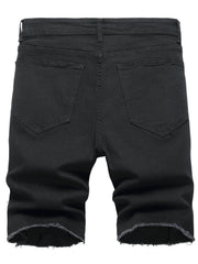 Men's Stretch Knee Long Denim Shorts