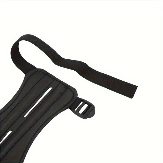 Archery Arm Guard Leather Forearm Protector with 3 Strap