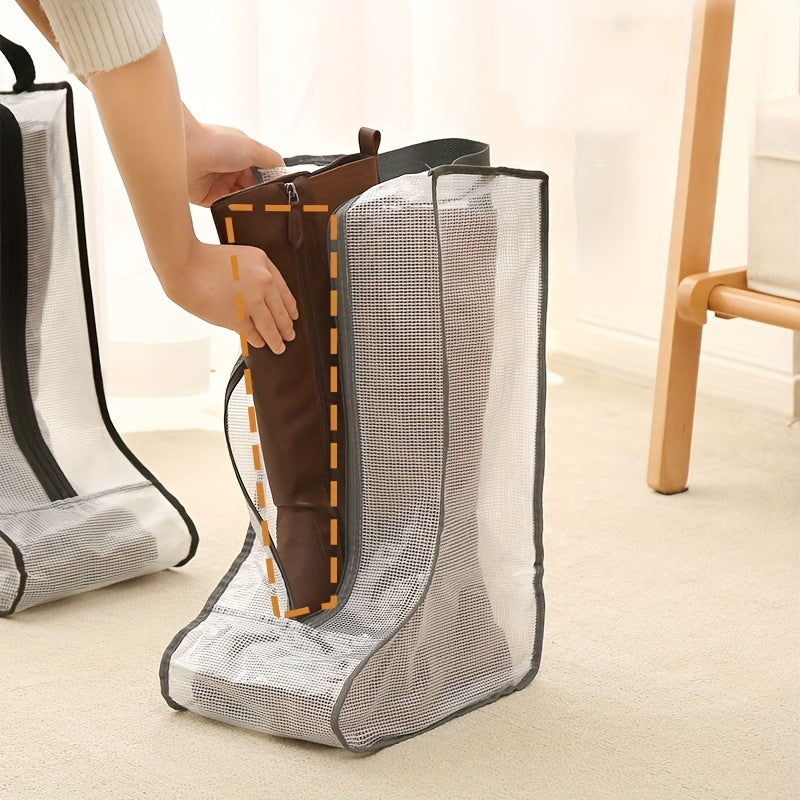 Transparent PVC Mesh Shoe Storage Bag with Zipper for Shoes and Boots