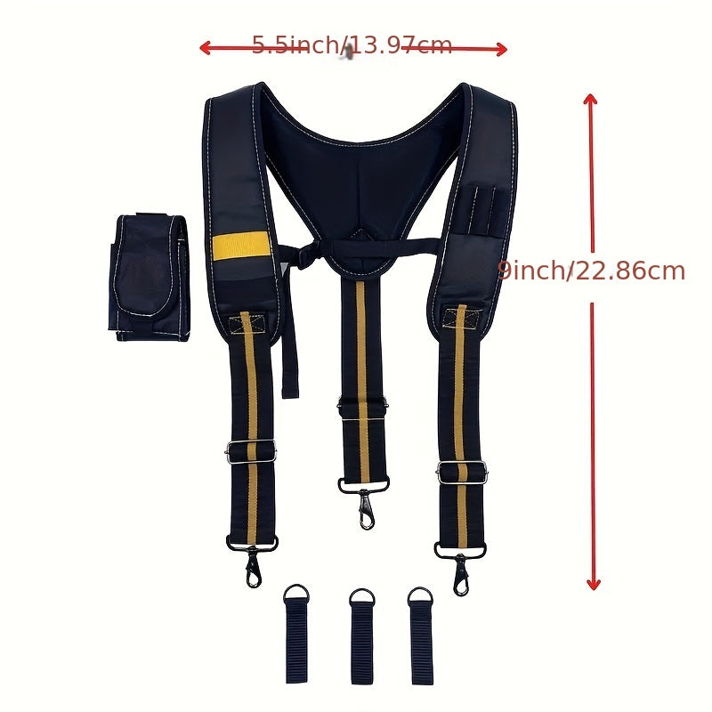 Tool Belt Suspenders with Phone Holder & Pencil Holder