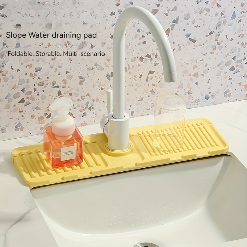 2pcs Silicone Drain Mat Anti-Splash Hand Washing Pool Faucet Non-Slip