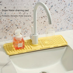 2pcs Silicone Drain Mat Anti-Splash Hand Washing Pool Faucet Non-Slip