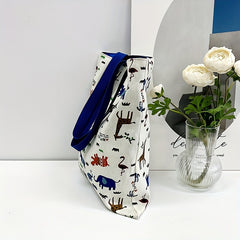 Ethnic Style Canvas Tote Bag Double Sided Shoulder Bag