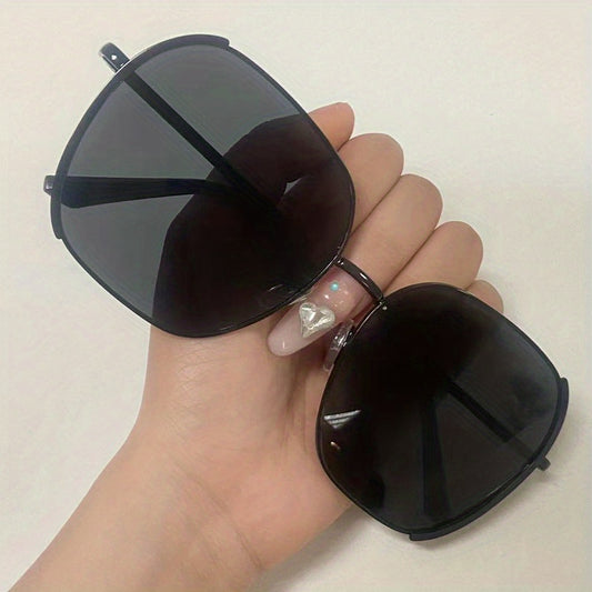 Gradient Metal UV400 Square Sunglasses for Women Men