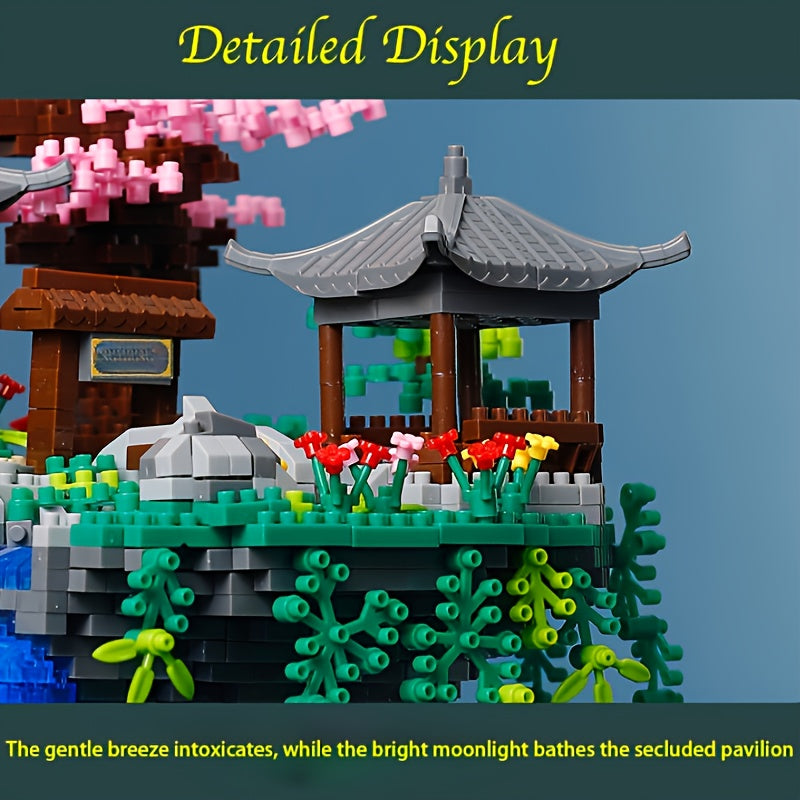 Chinese Peach Blossom Pool Architectural Building Blocks Gift