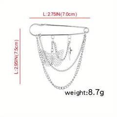 Metal Chain Pin Ins Tide Brooch Hip Hop Decoration Unisex