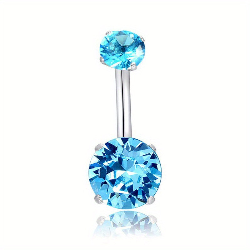 14G CZ Navel Barbell Stud Body Piercing