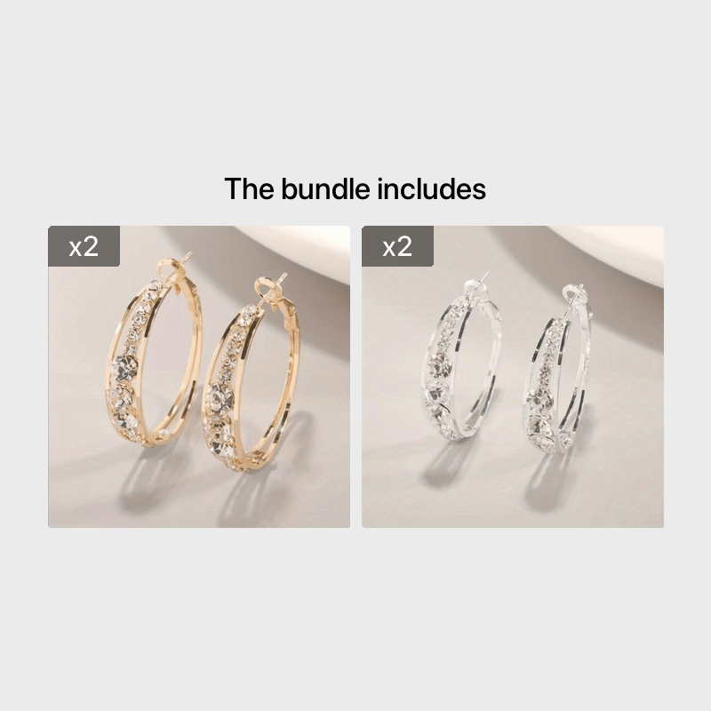 Explosive Style Wind Rhinestone Large Circle Earrings
