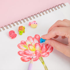 20pcs Animal Eraser Bucket - Assorted Animal Shaped Erasers