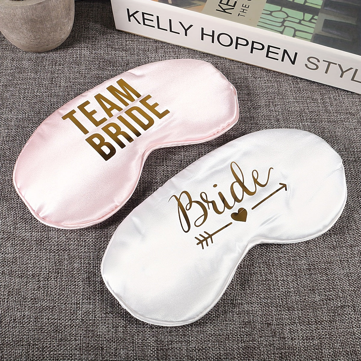 Soft Pink Bridal Sleep Mask for Bridesmaid