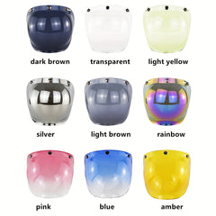 Open Face Helmet Visor Bubble Flip Up Motorcycle Visor Lens Accessory