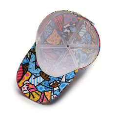 Graffiti Print Baseball Cap Cotton Shade Hat Men Women Adjustable Letter Hat