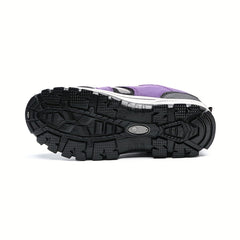 Colorblock Platform Sneakers Lace Up Round Toe Non slip Hiking Shoes