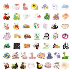 100 Pcs Snake Stickers Waterproof Vinyl Reptile Decals