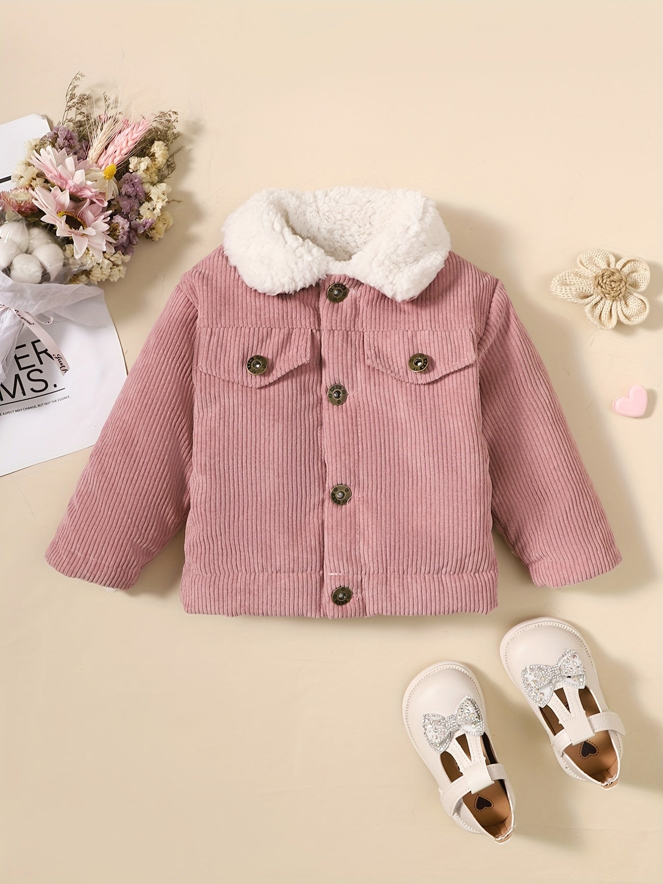 Baby Corduroy Trucker Jacket Toddler Fleece Lined Casual Coat