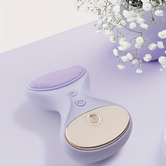 Polymeric Microcurrent Facial Cleansing Brush Face Massager For Pore Cleaning
