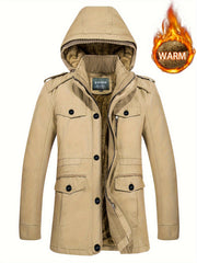 Men's Plush Thick Hooded Winter Jacket