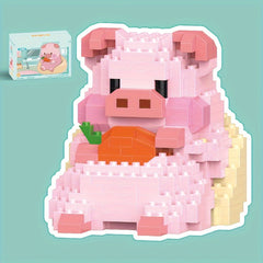Pig Model Building Block Toy Sofa Set