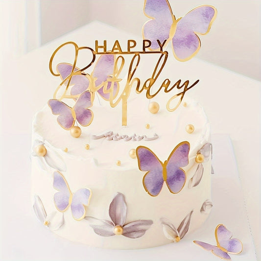 1pc Letter Graphic Cake Top Happy Birthday Art Cake Plate DIY