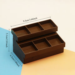 2 Tier Dollhouse Fruit Snack Shelf Dark Brown Plastic Model with Colorful Fruits