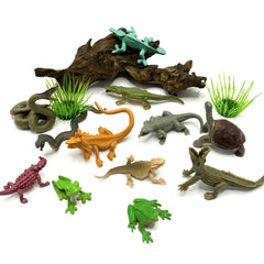 Educational Reptile & Amphibian Figurines PVC Animal Models 12pc Set