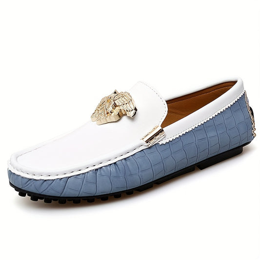 Men's Plaid Slip On Loafers Smart Casual Dress Shoes