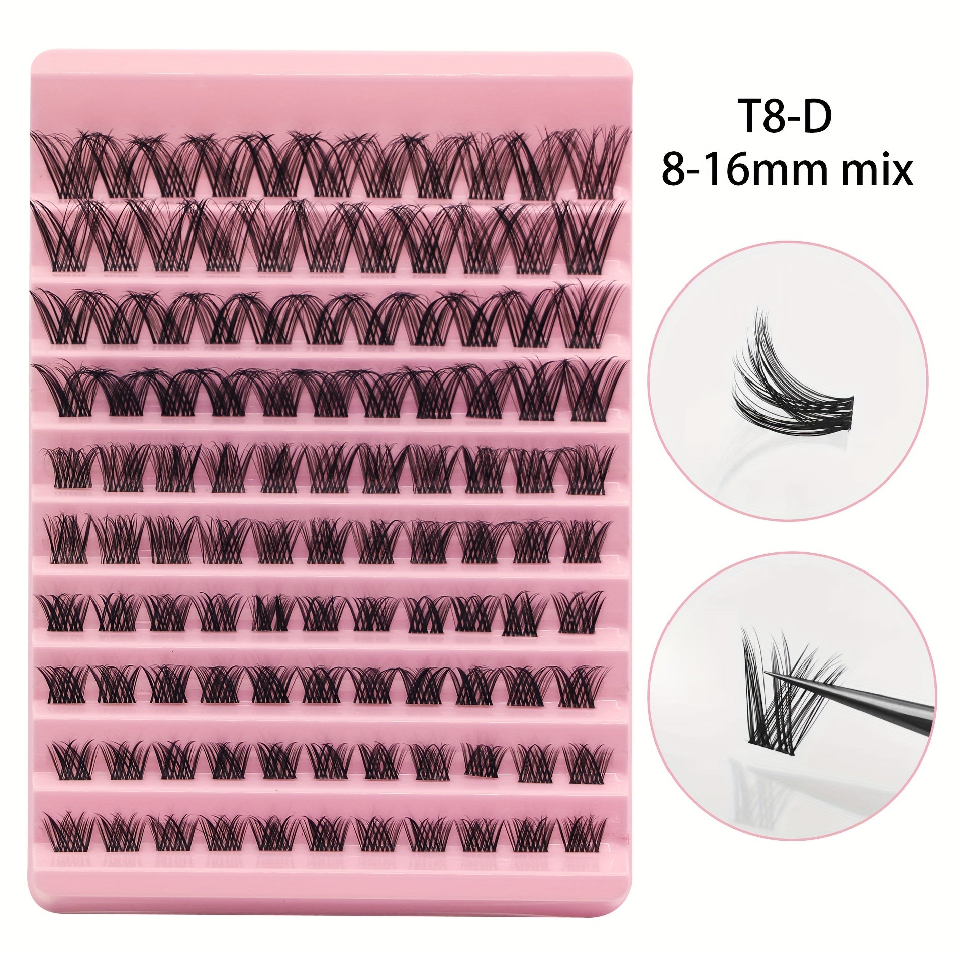 110Pcs DIY Eyelash Extensions 8 16mm False Lashes D Curling Natural Look
